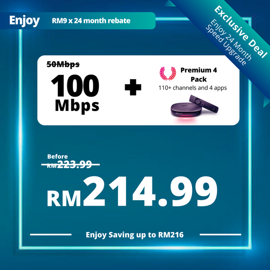 Astro Fibre 50 Mbps + Premium Pack 4