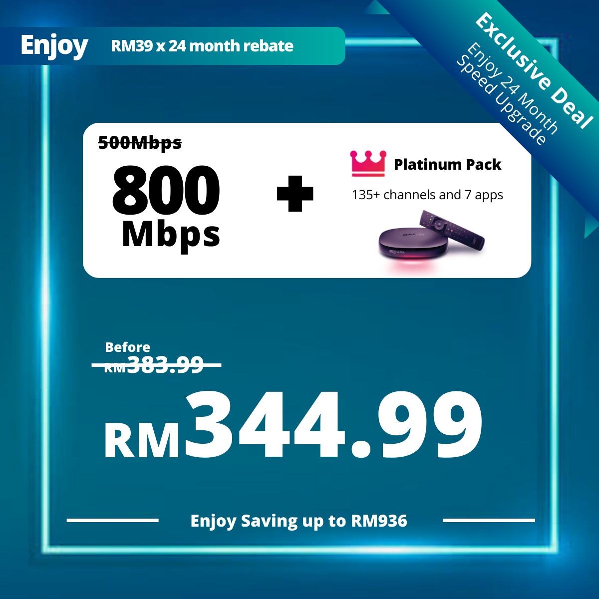 Astro Fibre 500 Mbps + Platinum Pack