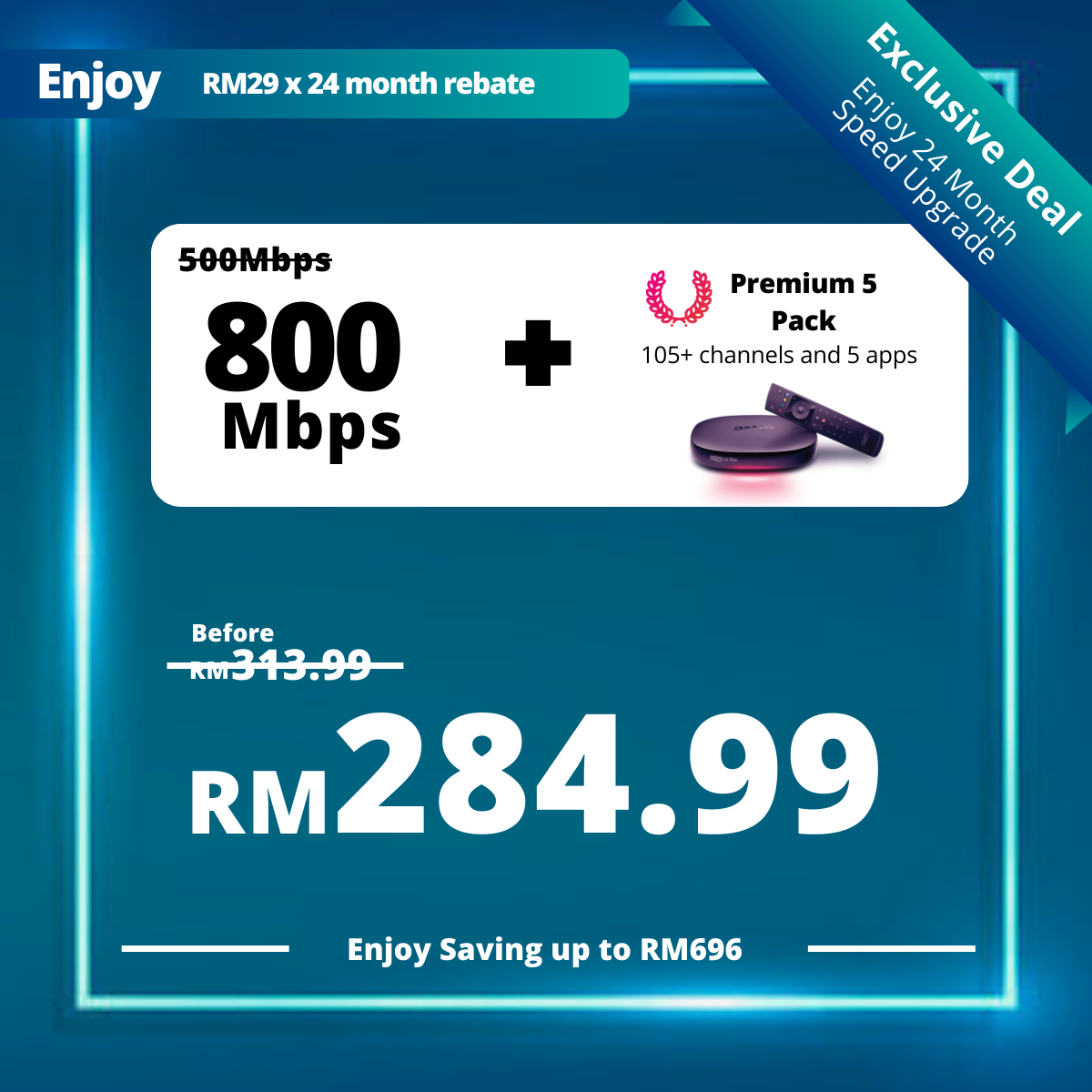 Astro Fibre 500 Mbps + Premium Pack 5