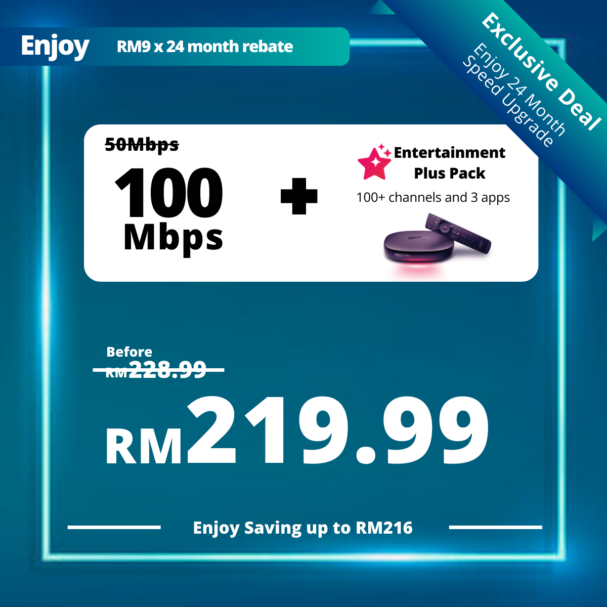 Astro Fibre 50 Mbps + Entertainment Plus Pack