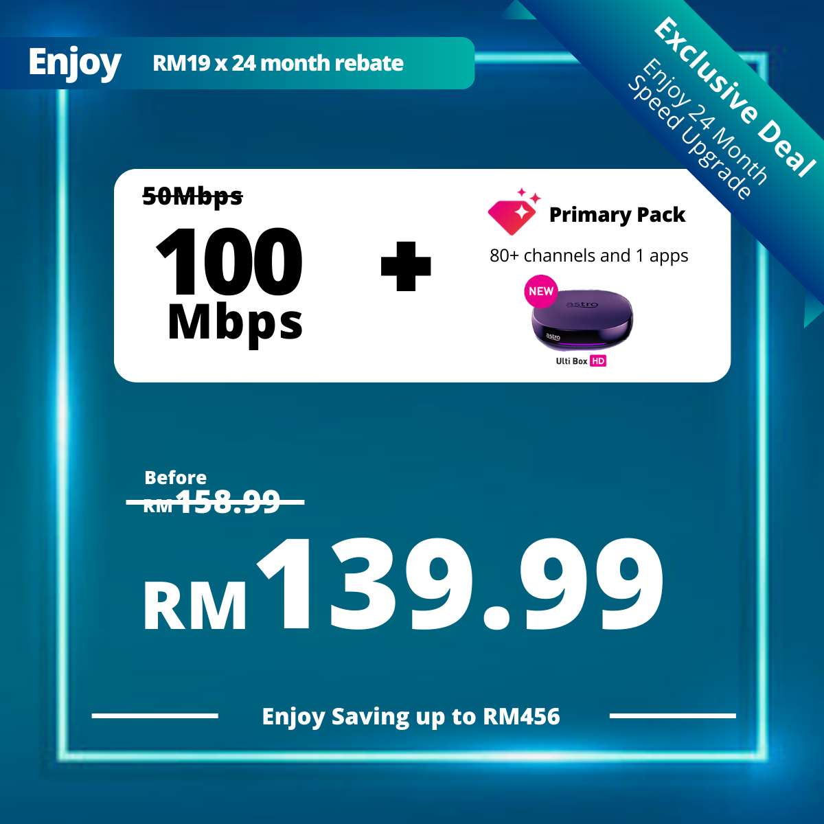 Astro Fibre 50 Mbps + Primary Pack