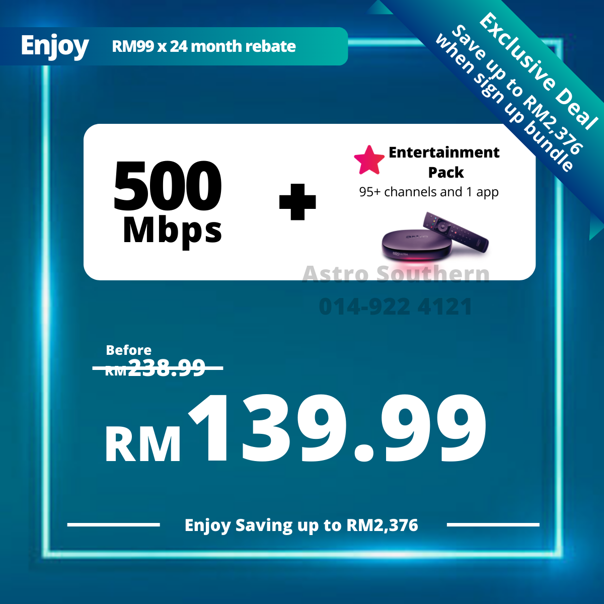 Astro 500Mbps + Astro One - Entertainment Pack