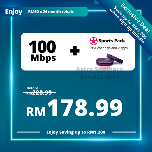 Astro 100Mbps + Astro One - Sports Pack